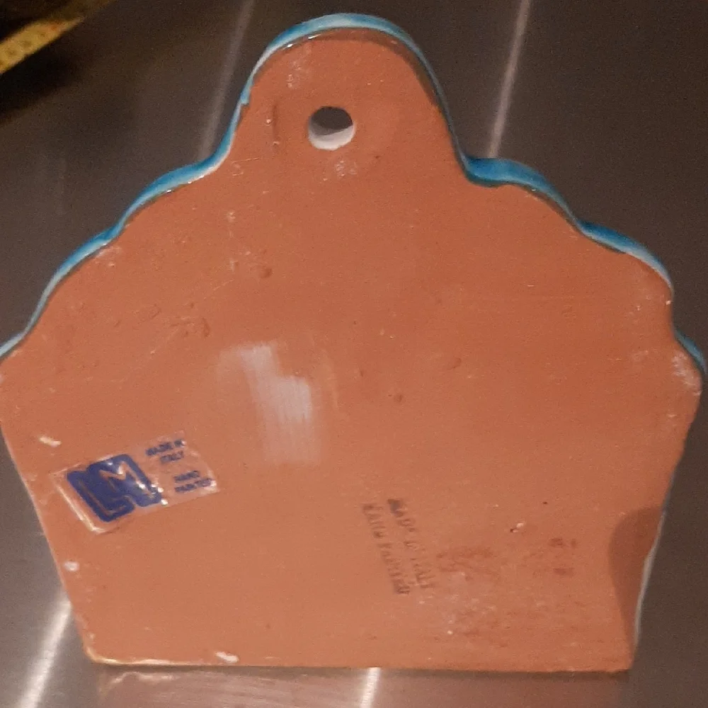 LM🐠Hand-Painted🐠Terracotta Accent Container CAN HANG ON WALL - Picture 6 of 9
